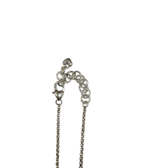 Brighton Cross Pendant Necklace Two Tone Silver Gold with Crystals and Chain 18" - Picture 8 of 9